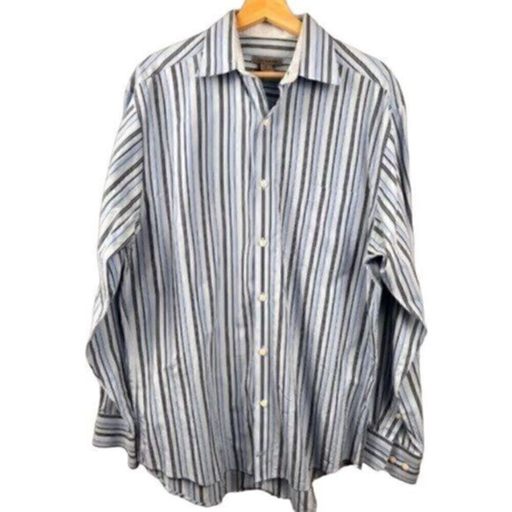 Johnston & Murphy Long Sleeve Cotton Button Up Dress Shirt L